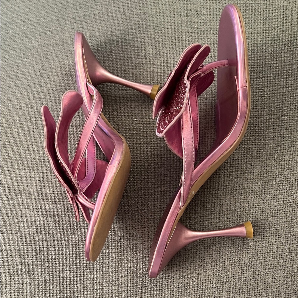 Jeffrey Campbell Daydream Heels- Pink Rhinestone Butterfly Sandals - Picture 2 of 4